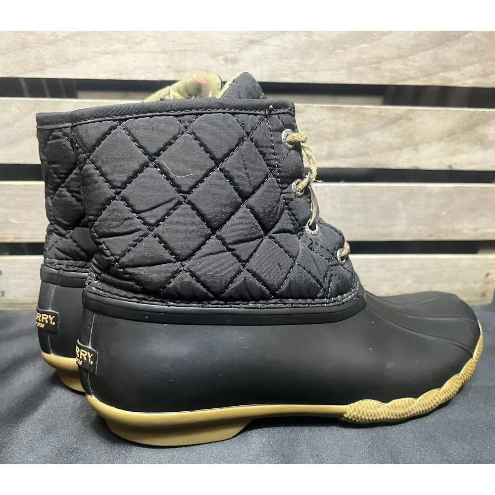 Sperry Top Sider Quilted Wool Ankle Boots Rain Duck‎ Winter Boot Women 6.5